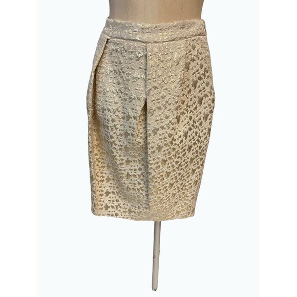 Moschino Designer Gold Metallic Tulip Skirt US 8 Fits 6 - Picture 1 of 5